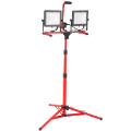 Dual head LED work light on tripod stand