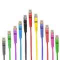 Colorful Ethernet cables in a row